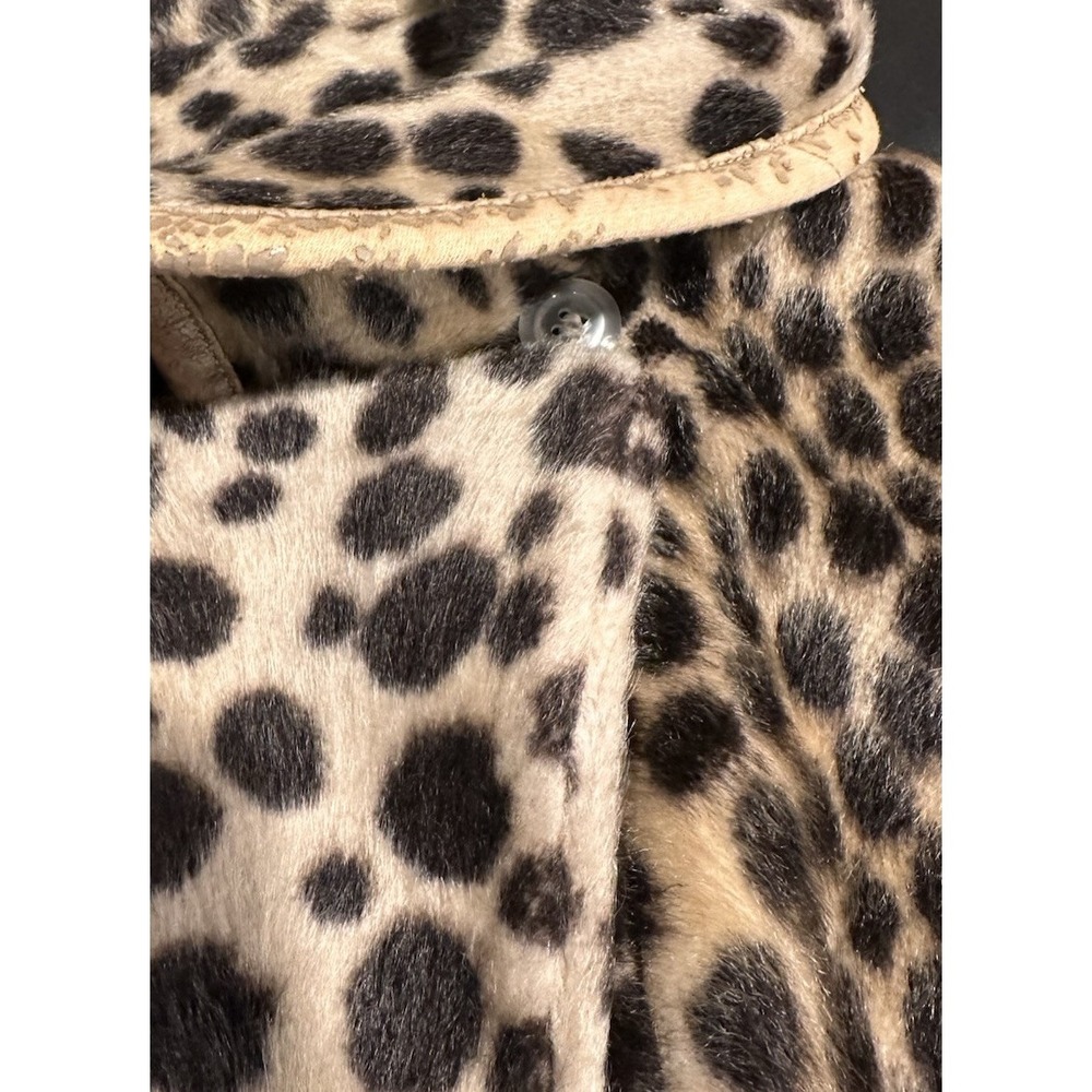 Safari Faux Leopard Coat CBK style City Chic NYC Street Style Old Money European - Picture 10 of 13